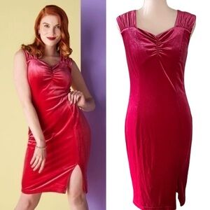 Disney Jessica Rabbit Fuchsia Velvet Sleeveless Midi Dress Size XS